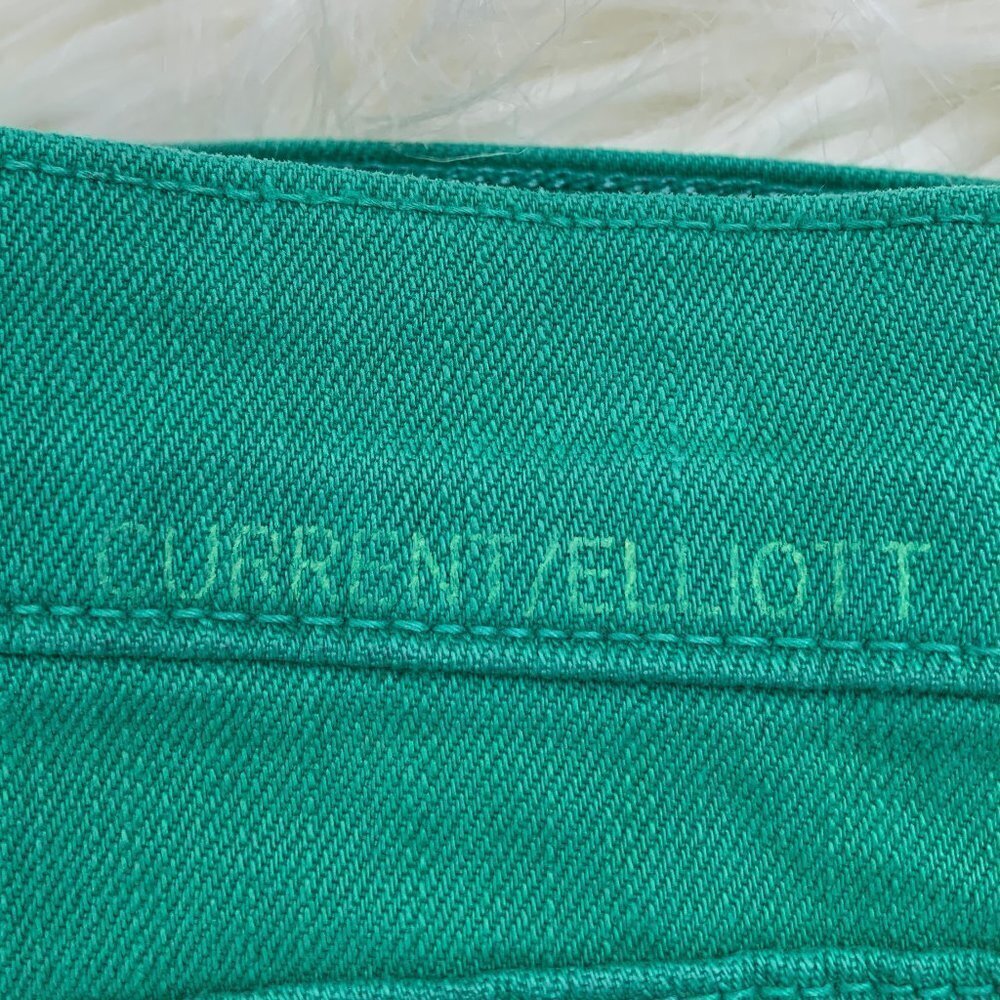Current/Elliott The Beatnik Faded Kelly Green/Alpine Cropped Jeans Women's SZ 26 - Picture 4 of 10